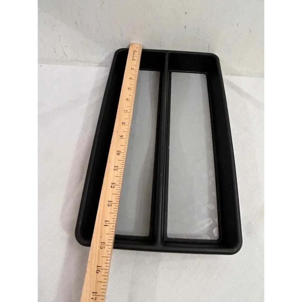 Rubbermaid Gadget Tray 15x9 Black No Slip 2-Compartment Drawer Organizer Unisex